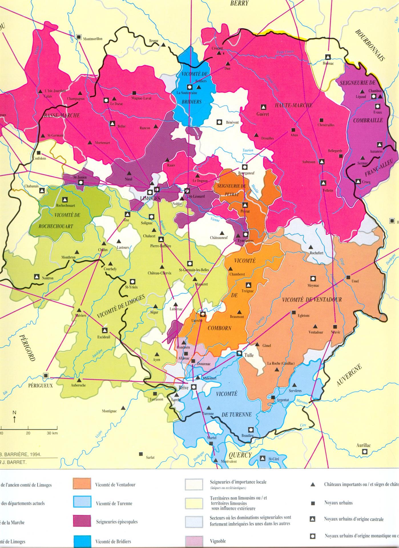 Carte limousin seigneurial xve siecle