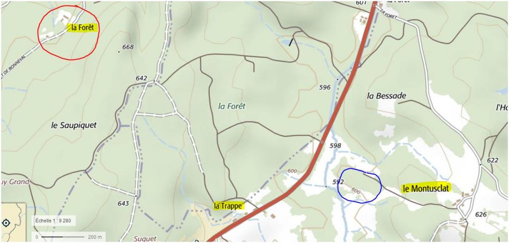 Soudeilles plan des prieures